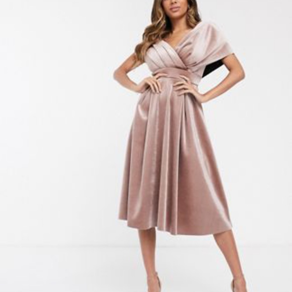 Asos velvet midi dress NWT